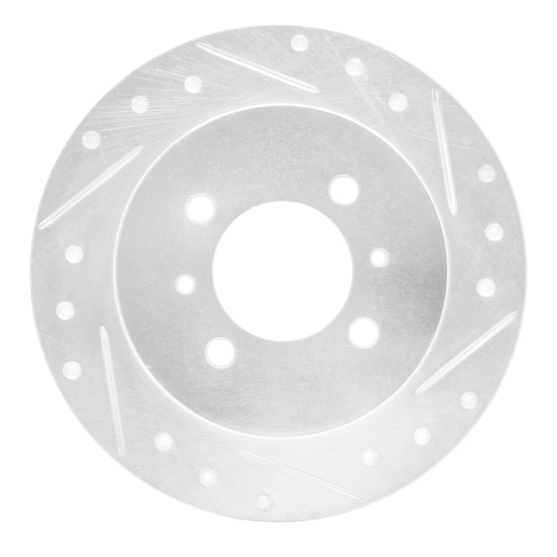 R1 91-94 Nissan NX Rear Right Drilled & Slotted Silver Brake Rotor