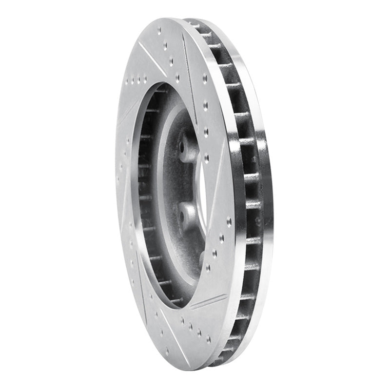 R1 90-92 Toyota Land Cruiser Front Left Drilled & Slotted Silver Brake Rotor