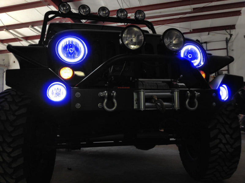 Oracle 07-17 Jeep Wrangler Surface Mount LED Headlight Halo Kit - Blue