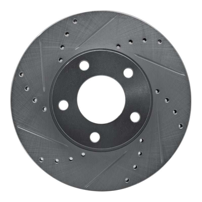 R1 04-13 Mazda 3 Front Left Drilled & Slotted Silver Brake Rotor