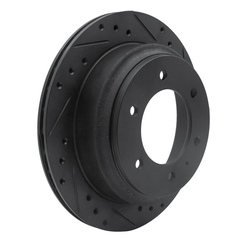R1 92-04 Acura SLX Rear Right Drilled & Slotted Black Brake Rotor
