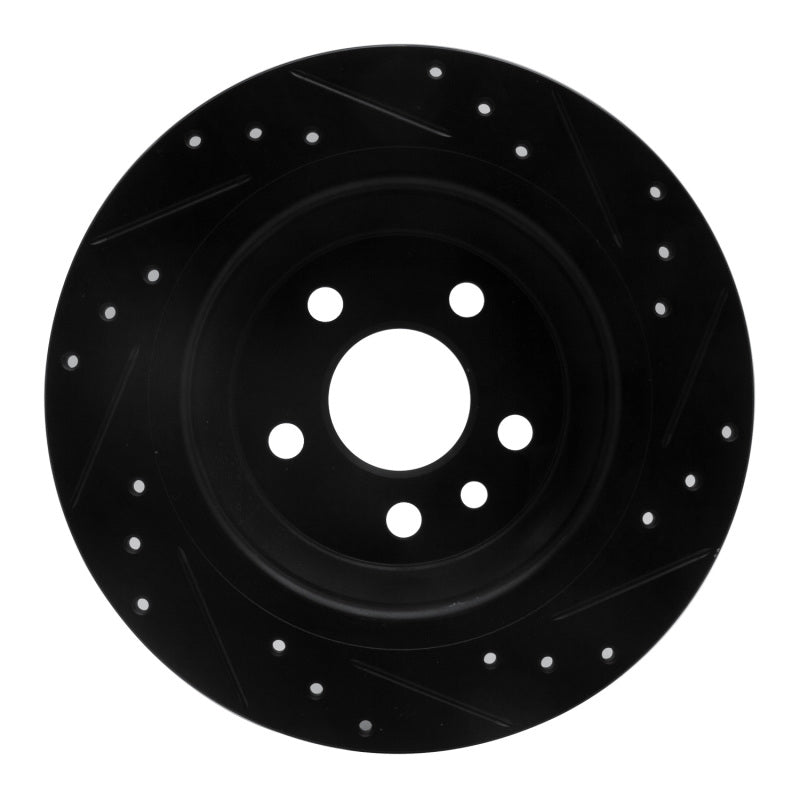 R1 09-15 Ford Focus RS (Mexico) Rear Left Drilled & Slotted Black Brake Rotor