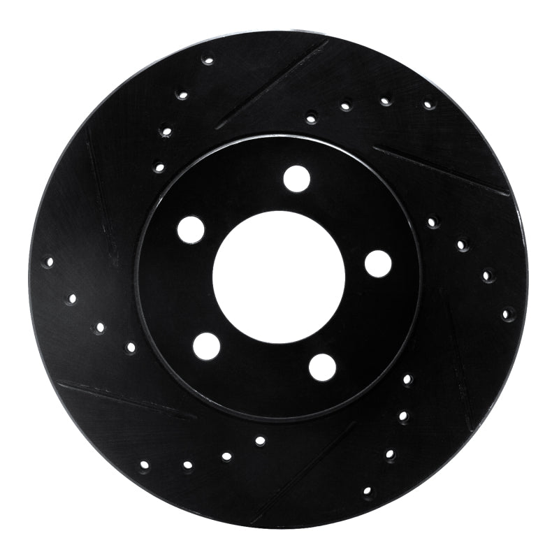 R1 91-00 Ford Thunderbird Front Left Drilled & Slotted Black Brake Rotor