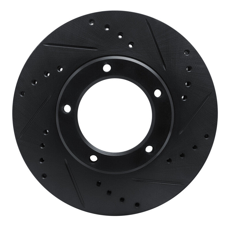 R1 84-95 Toyota Pickup Front Right Drilled & Slotted Black Brake Rotor