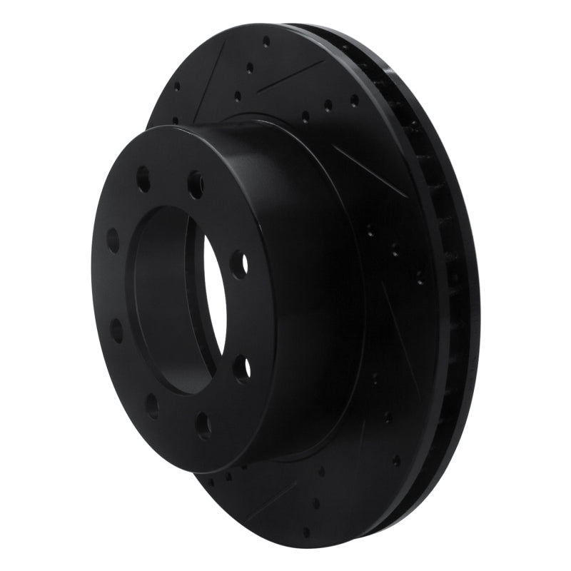 R1 03-08 Dodge Ram 2500 Front Left Drilled & Slotted Black Brake Rotor