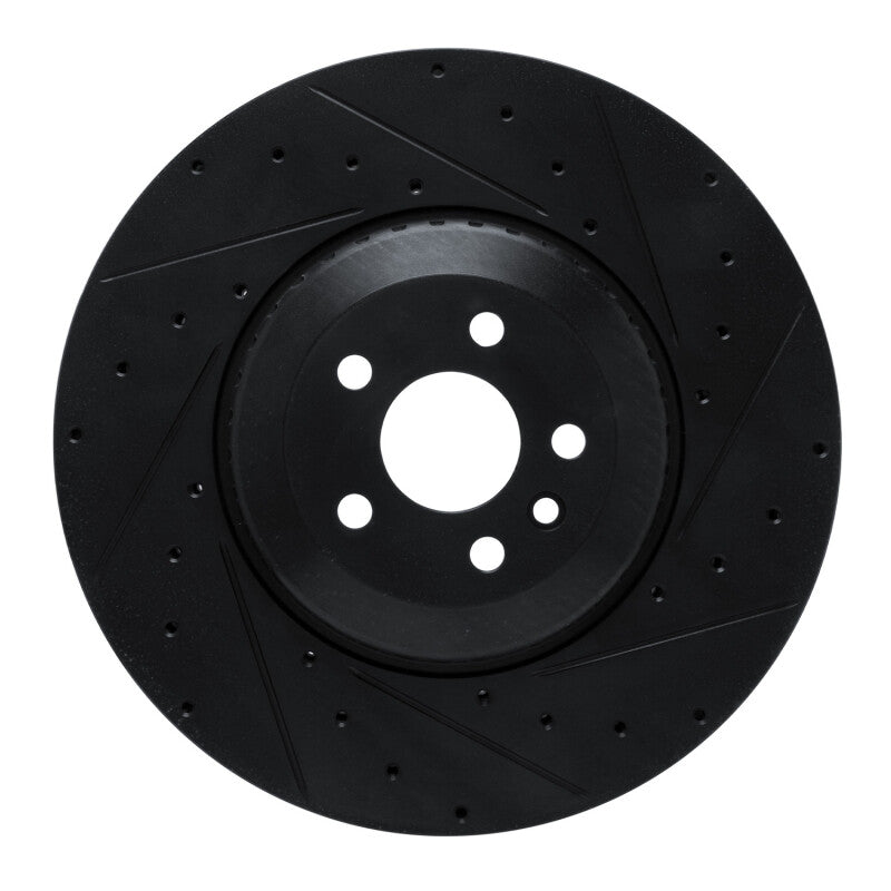 R1 21-25 Jaguar F-Pace Front Right Drilled & Slotted Black Brake Rotor