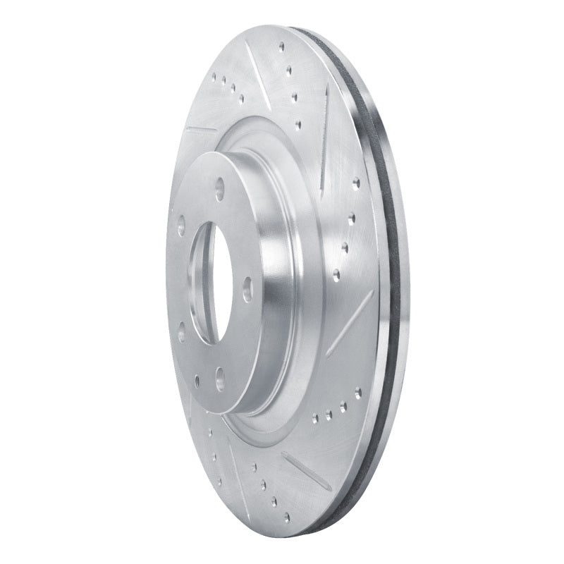 R1 04-11 Mazda RX-8 Rear Right Drilled & Slotted Silver Brake Rotor