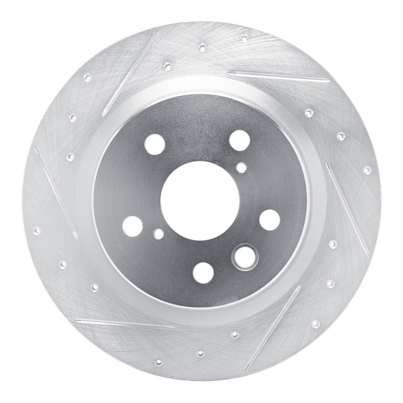 R1 2021-2025 Lexus IS300 Rear Left Drilled & Slotted Silver Brake Rotor