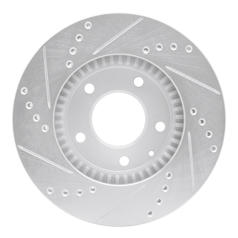 R1 95-06 Mazda Millenia Front Right Drilled & Slotted Silver Brake Rotor