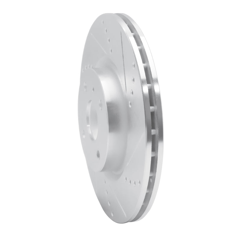R1 2016-2025 Fiat 124 Spider Front Right Drilled & Slotted Silver Brake Rotor