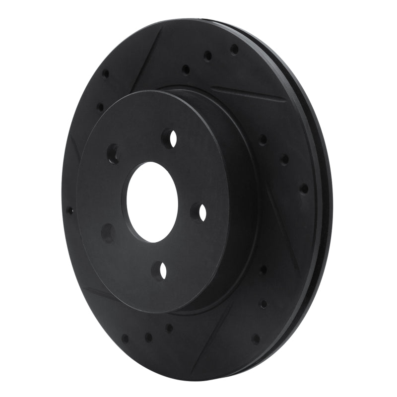 R1 88-88 Pontiac Fiero Front/Rear Left Drilled & Slotted Black Brake Rotor