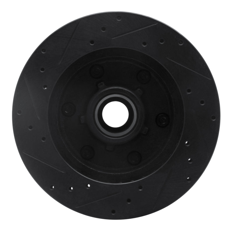 R1 88-96 Chevrolet C2500 Front Right Drilled & Slotted Black Brake Rotor