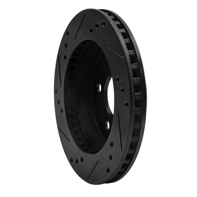 R1 90-92 Ford Taurus SHO Rear Right Drilled & Slotted Black Brake Rotor