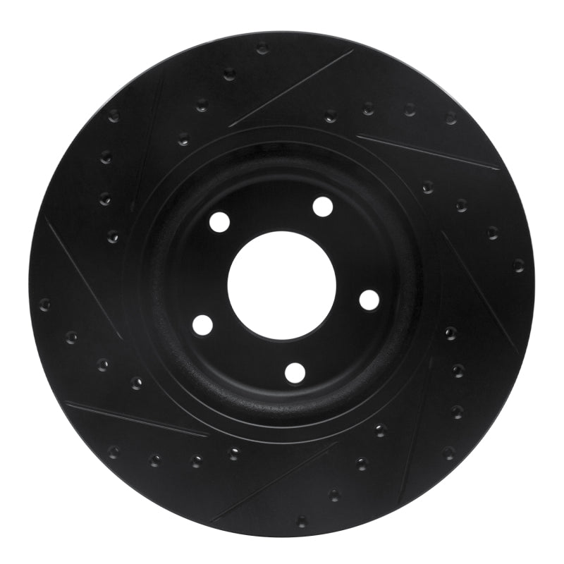 R1 98-06 Jaguar XKR Front Right Drilled & Slotted Black Brake Rotor