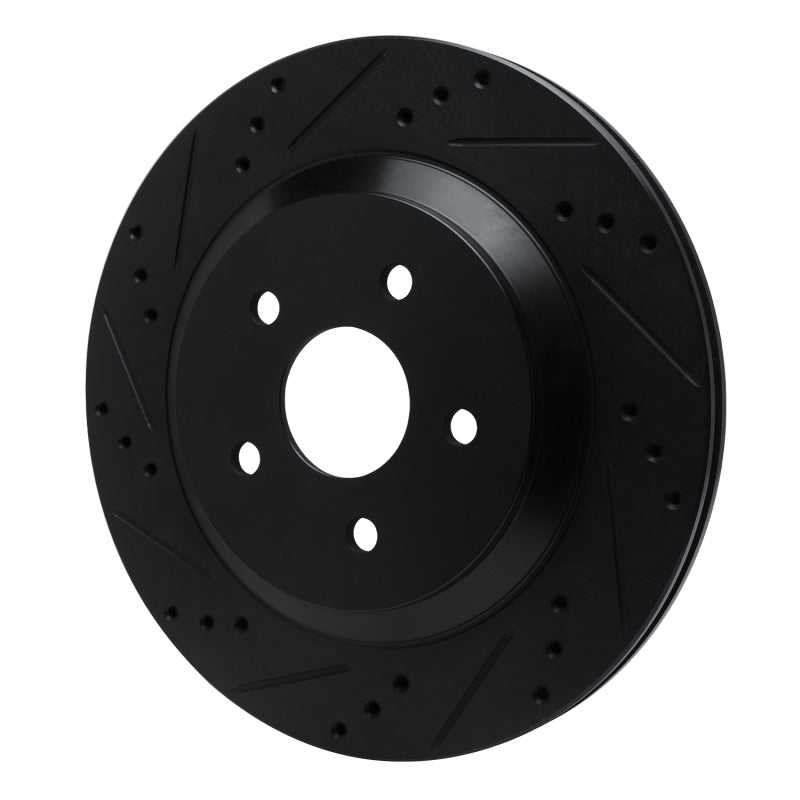 R1 04-07 Ford Freestar Rear Left Drilled & Slotted Black Brake Rotor