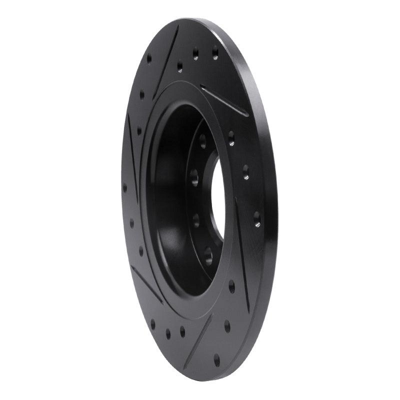 R1 13-16 Dodge Dart Rear Right Drilled & Slotted Black Brake Rotor