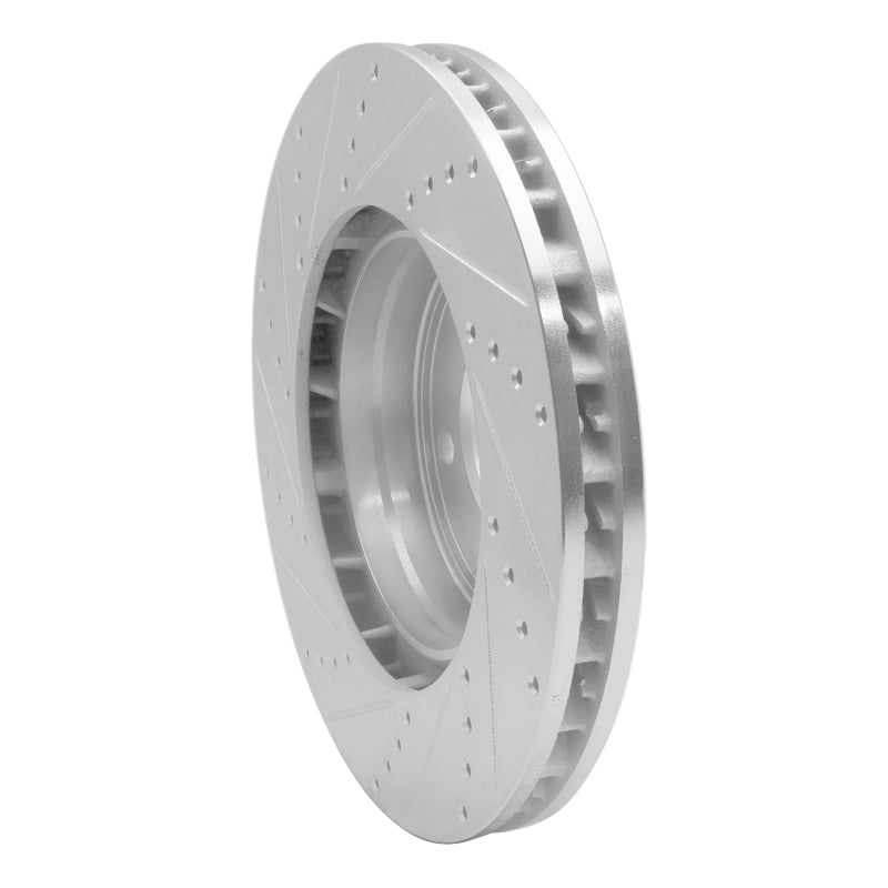 R1 03-18 Porsche Cayenne Right Front Drilled & Slotted Silver Brake Rotor