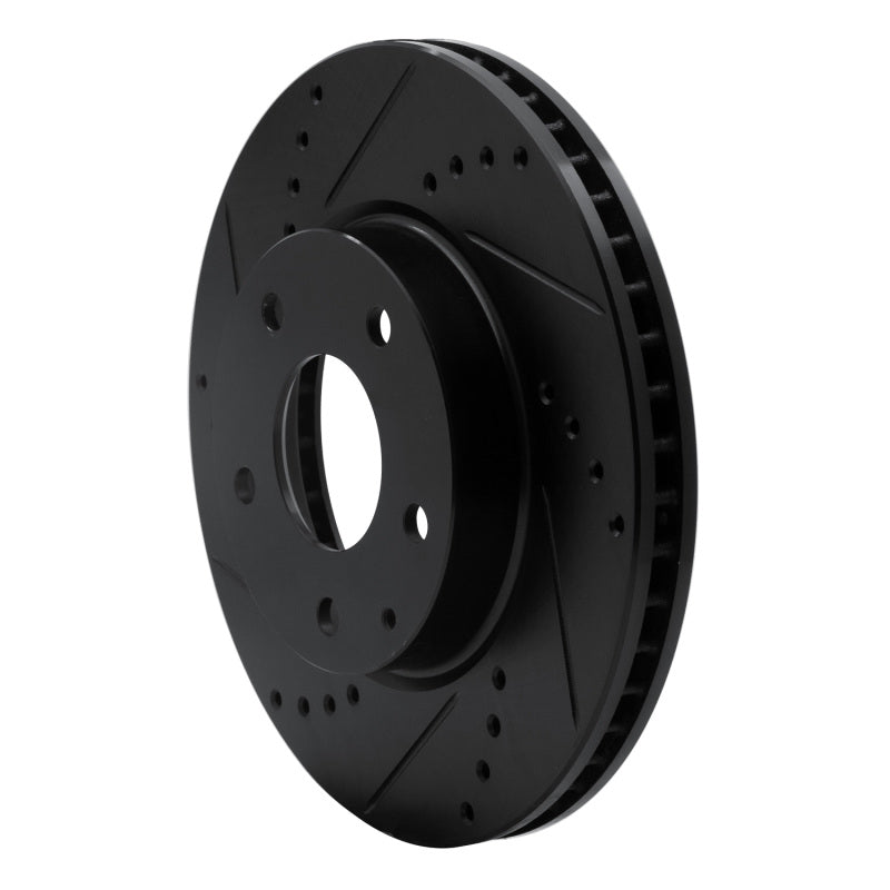 R1 14-24 Mazda 3 Front Left Drilled & Slotted Black Brake Rotor