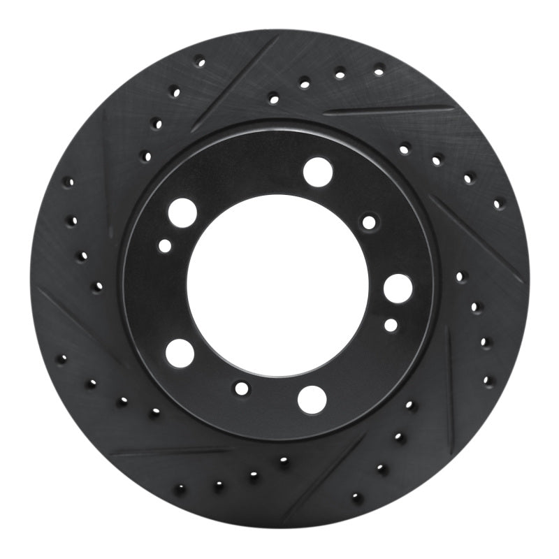 R1 97-04 Porsche Boxster Rear Left Drilled & Slotted Black Brake Rotor