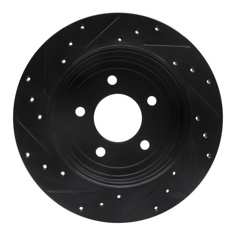 R1 05-08 Ford Escape Rear Right Drilled & Slotted Black Brake Rotor