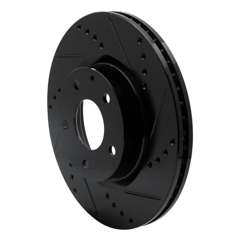 R1 14-24 Mazda 3 Front Right Drilled & Slotted Black Brake Rotor
