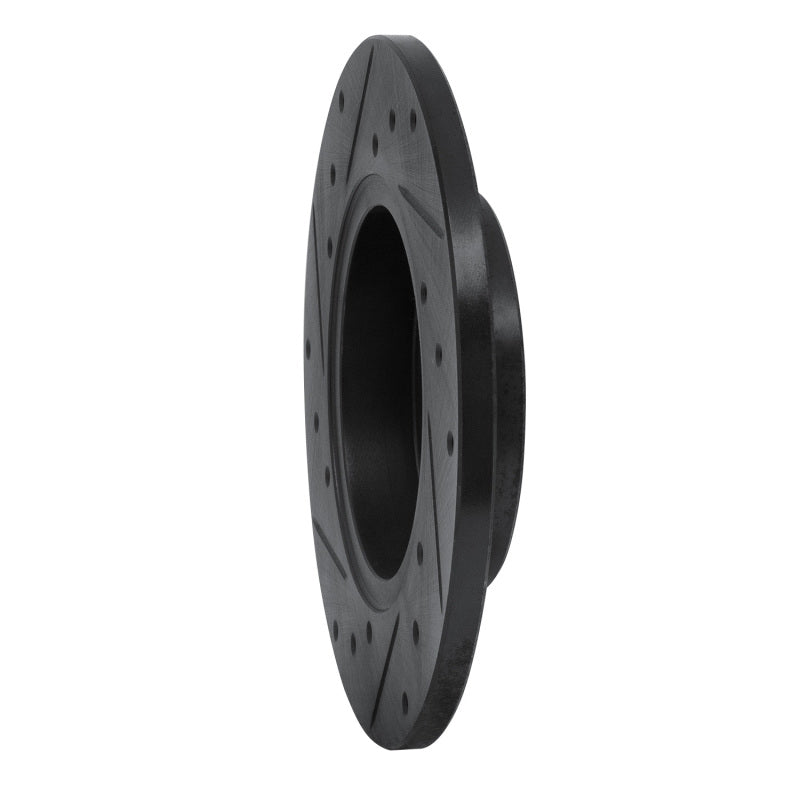 R1 73-05 Audi Fox Front Right Drilled & Slotted Black Brake Rotor