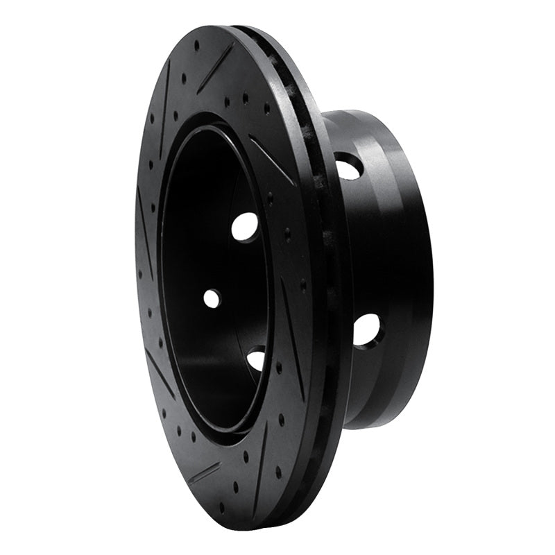 R1 02-06 Dodge Sprinter 3500 Rear Right Drilled & Slotted Black Brake Rotor