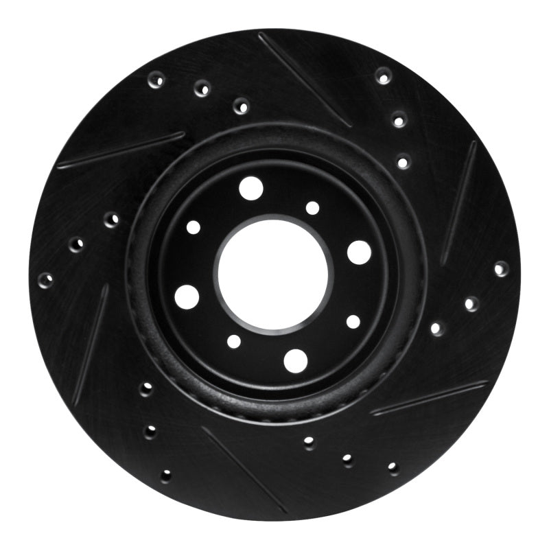 R1 15-20 Honda Fit (USA/Canada) Front Left Drilled & Slotted Black Brake Rotor