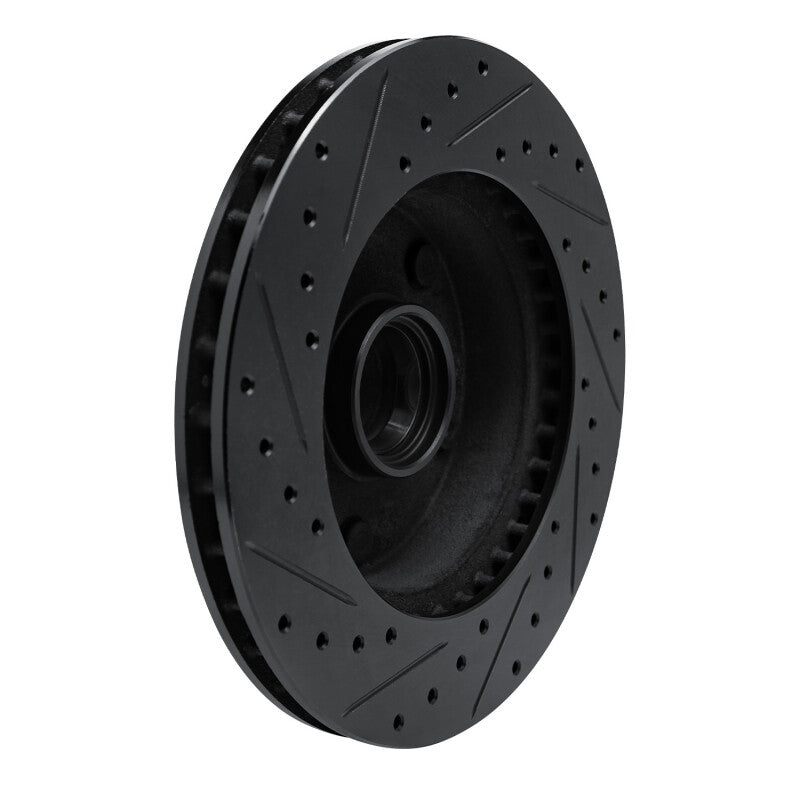 R1 94-01 Ford E-150 Econoline Front Right Drilled & Slotted Black Brake Rotor