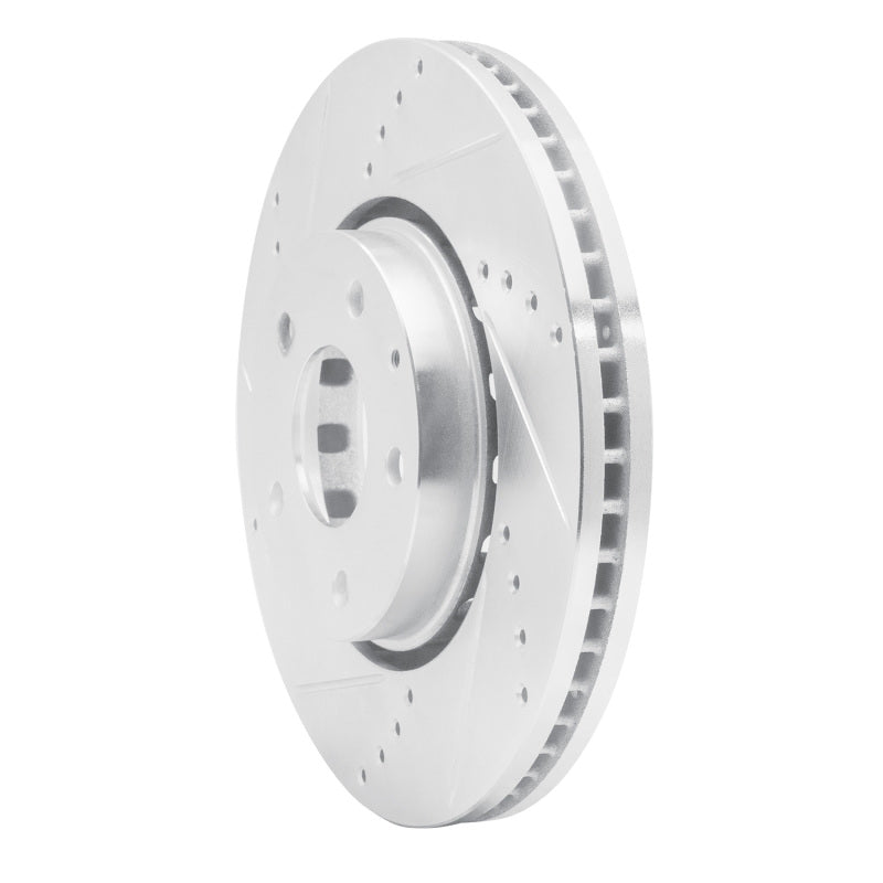R1 16-25 Mazda CX-5 Front Left Drilled & Slotted Silver Brake Rotor
