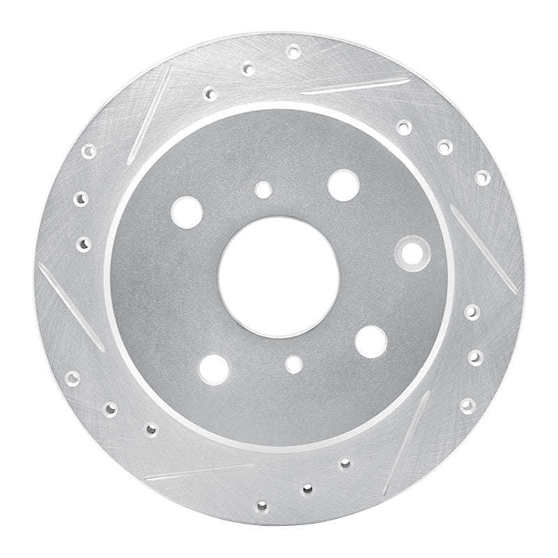 R1 84-88 Toyota Cressida Rear Left Drilled & Slotted Silver Brake Rotor