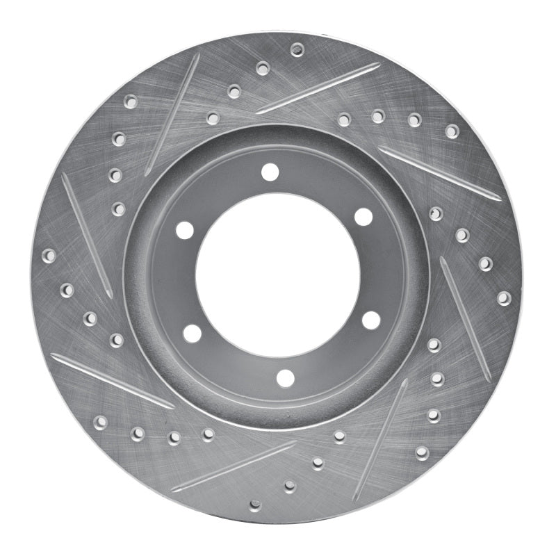 R1 86-95 Toyota Pickup Front Right Drilled & Slotted Silver Brake Rotor