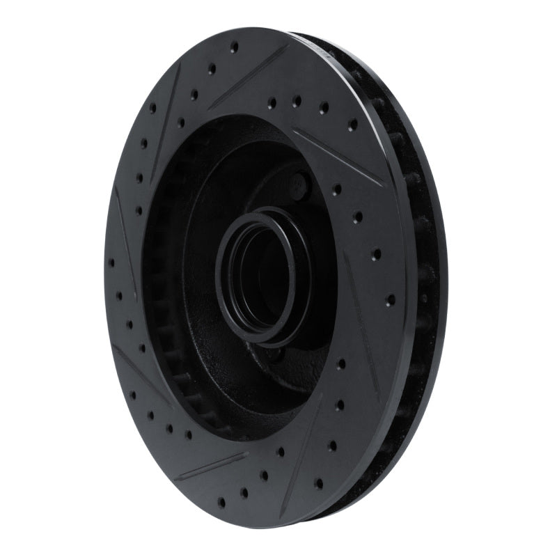 R1 74-84 Chrysler Imperial Front Right Drilled & Slotted Black Brake Rotor