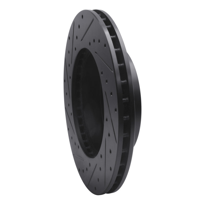 R1 99-04 Jeep Grand Cherokee Front Right Drilled & Slotted Black Brake Rotor