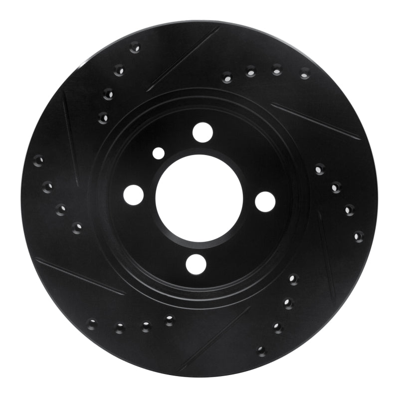 R1 84-91 BMW 325ES Front Right Drilled & Slotted Black Brake Rotor