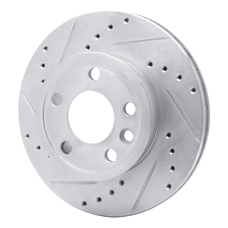 R1 92-95 Volkswagen EuroVan Front Left Drilled & Slotted Silver Brake Rotor