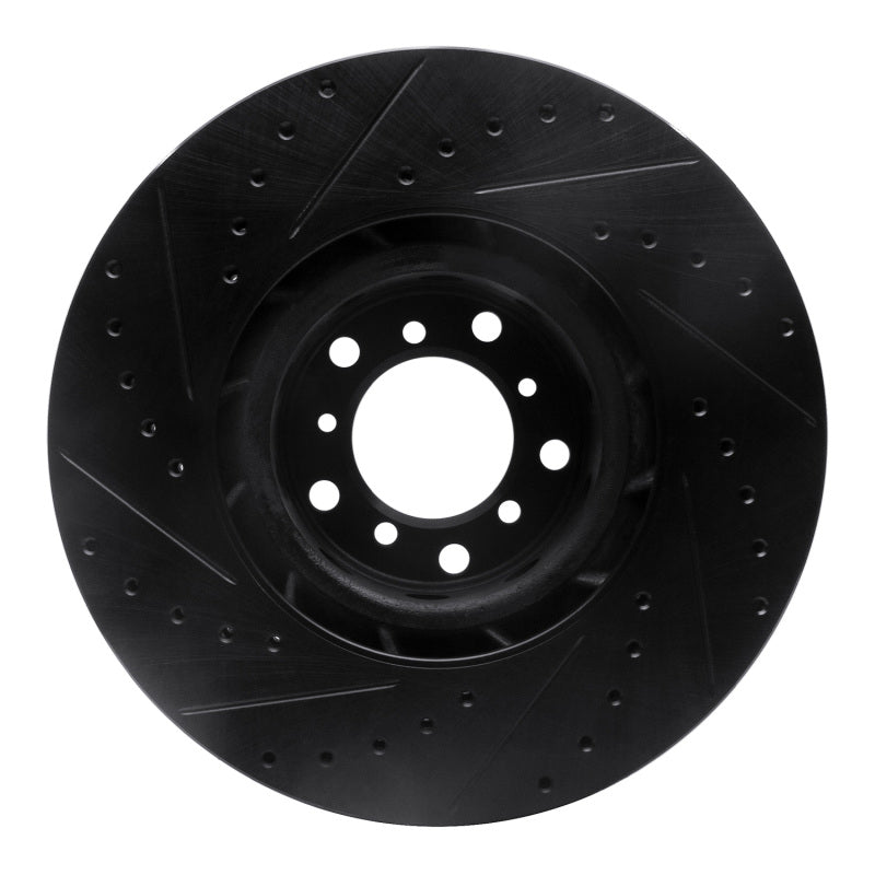 R1 00-03 BMW M5 Left Front Drilled & Slotted Black Brake Rotor