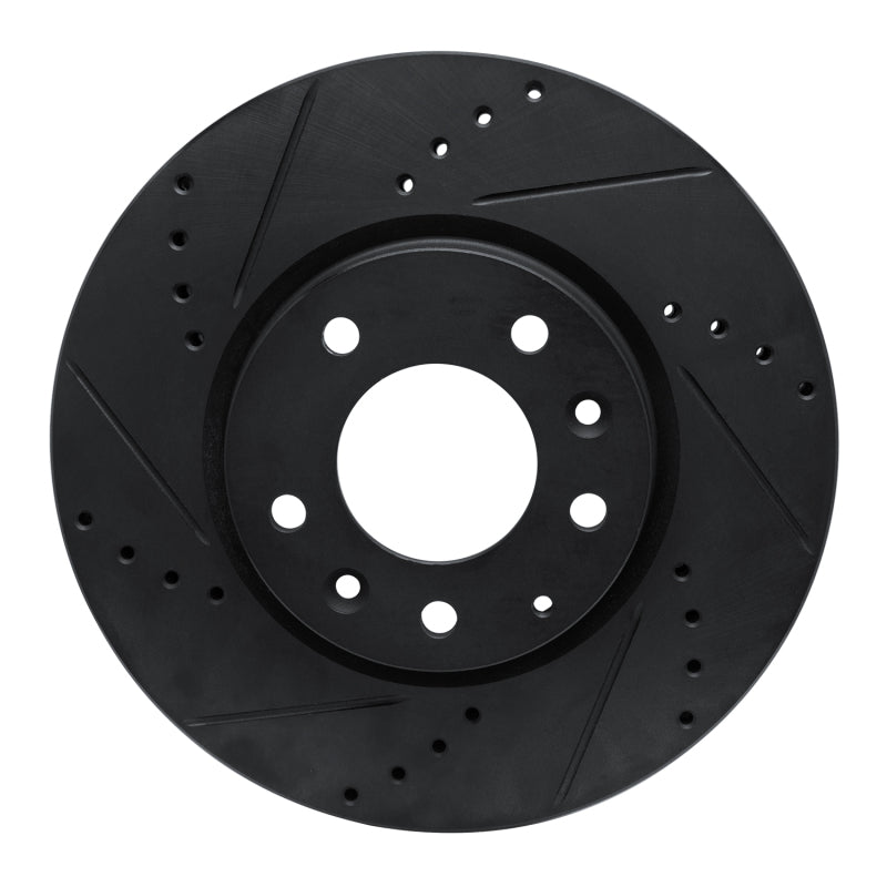 R1 07-12 Mazda CX-7 Front Left Drilled & Slotted Black Brake Rotor