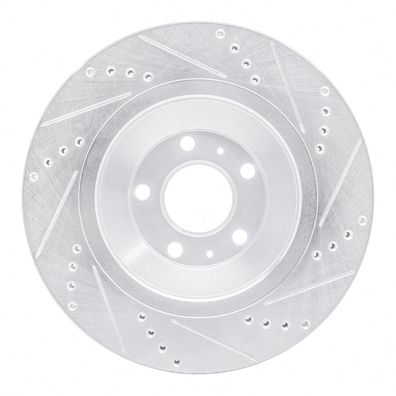 R1 04-18 Audi A8 Rear Left Drilled & Slotted Silver Brake Rotor