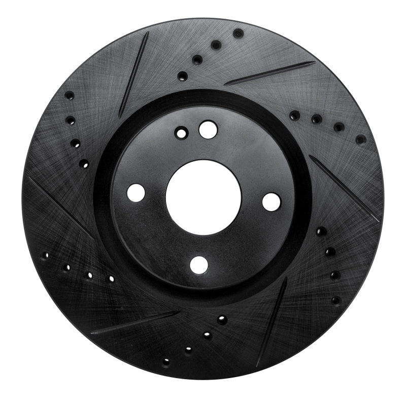 R1 16-25 Fiat 124 Spider Front Left Drilled & Slotted Black Brake Rotor