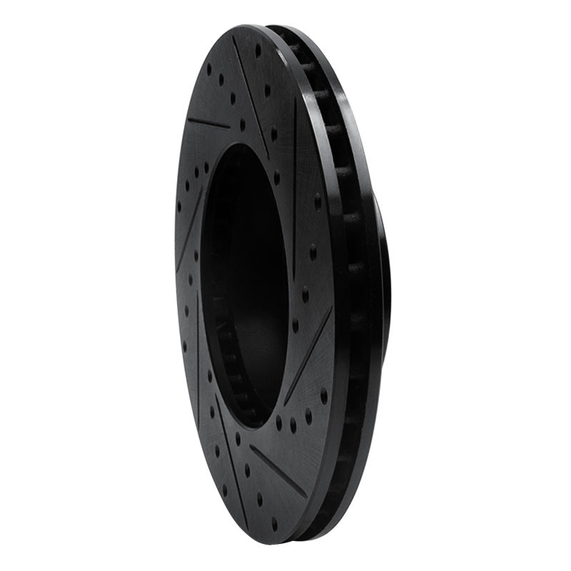 R1 71-97 Jaguar Vanden Plas Front Left Drilled & Slotted Black Brake Rotor