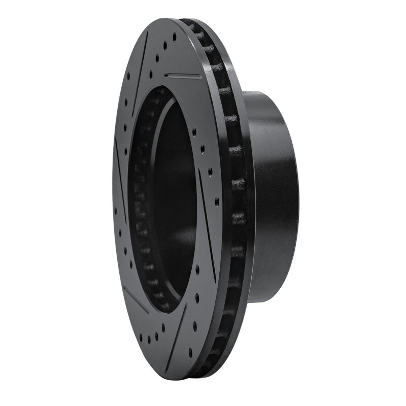R1 90-99 Jeep Cherokee Front Right Drilled & Slotted Black Brake Rotor
