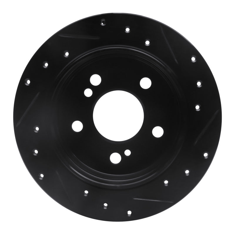 R1 83-95 Mercedes-Benz 300CE Rear Left Drilled & Slotted Black Brake Rotor