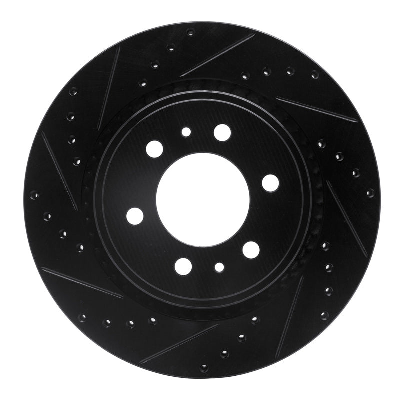 R1 07-21 Ford Expedition Front Left Drilled & Slotted Black Brake Rotor