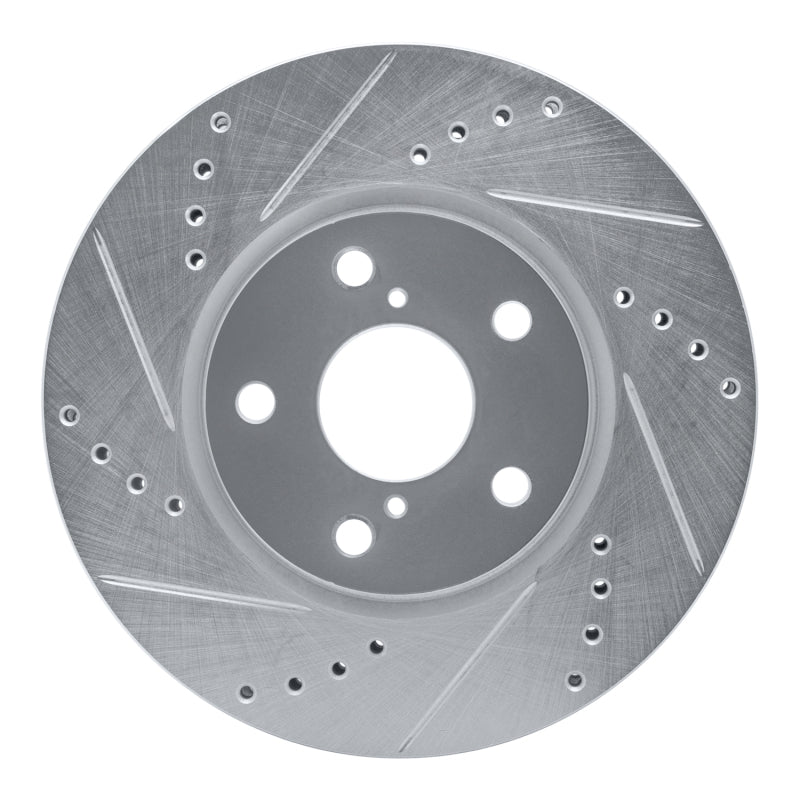R1 92-10 Lexus IS300 Front Left Drilled & Slotted Silver Brake Rotor
