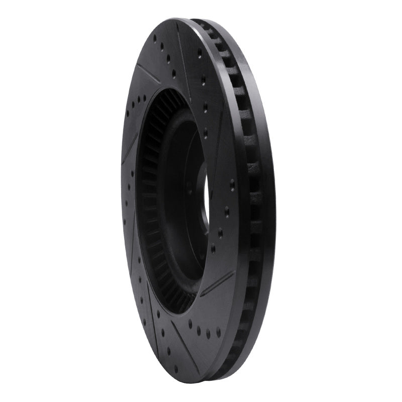 R1 15-20 Kia Sorento Front Left Drilled & Slotted Black Brake Rotor