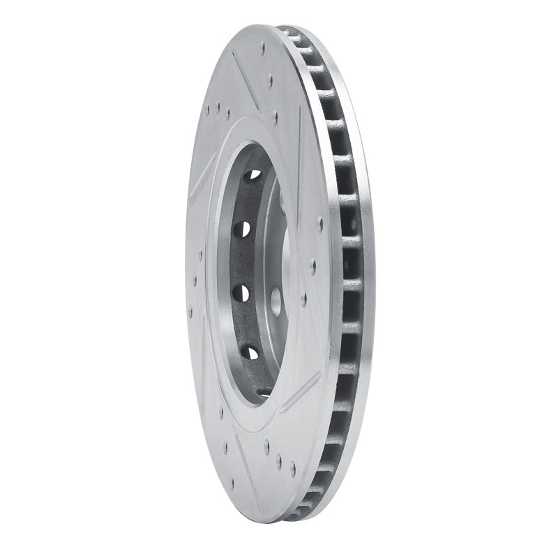 R1 00-06 Audi TT Quattro Rear Left Drilled & Slotted Silver Brake Rotor