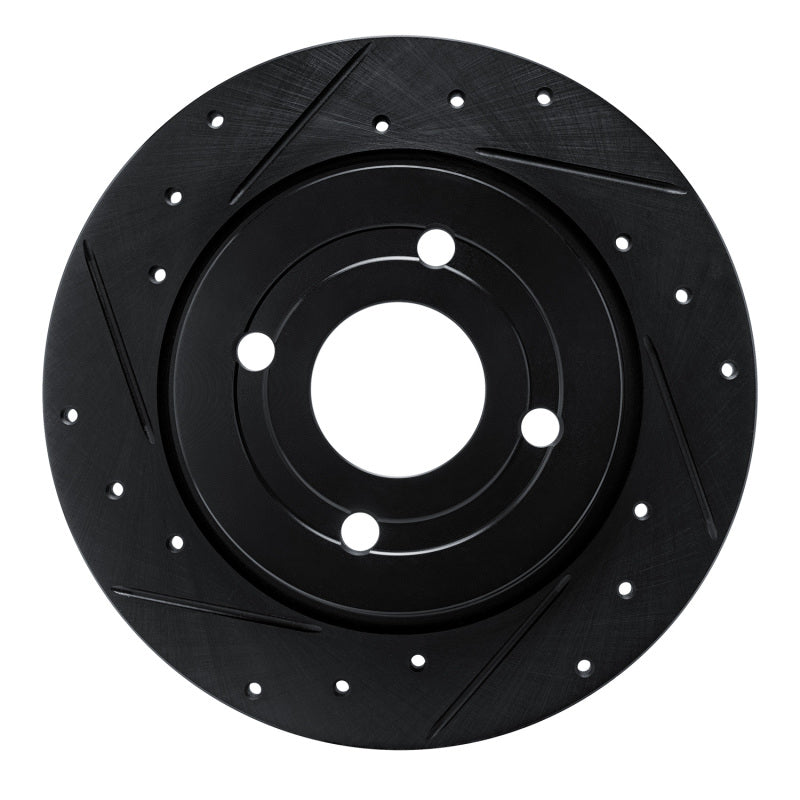 R1 18-22 Ford Ecosport Rear Left Drilled & Slotted Black Brake Rotor