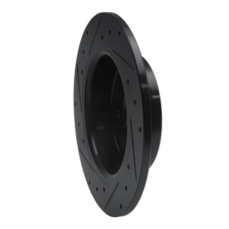 R1 07-14 Suzuki SX4 CrossOVER Rear Right Drilled & Slotted Black Brake Rotor