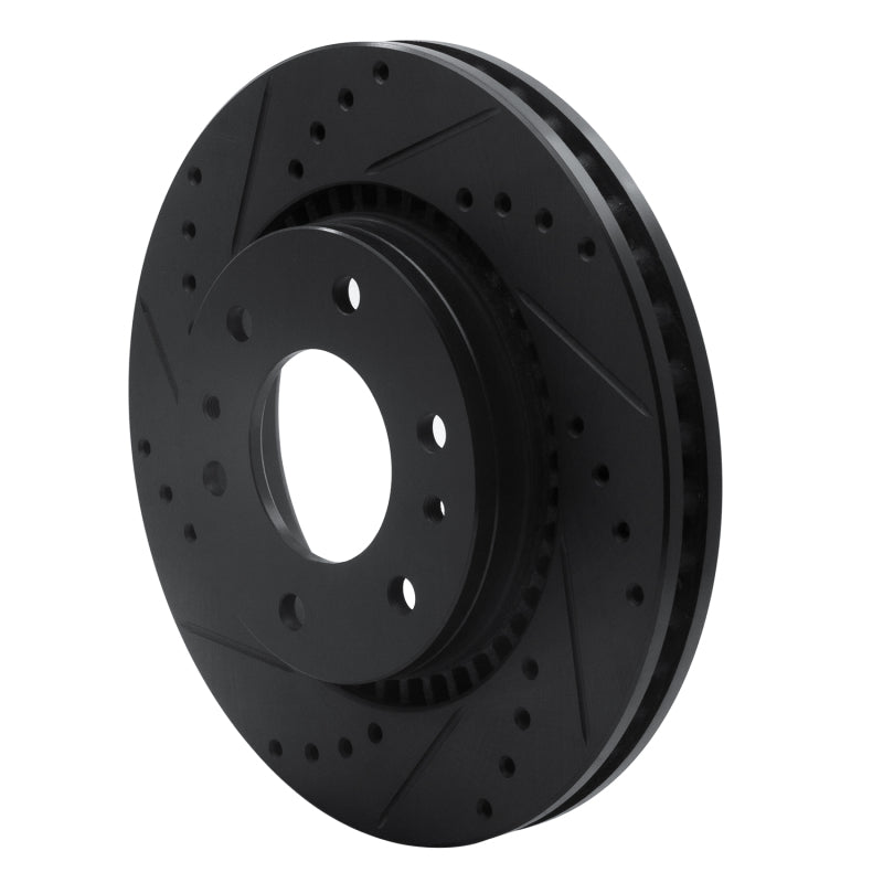 R1 06-09 Buick Rainier Front Left Drilled & Slotted Black Brake Rotor